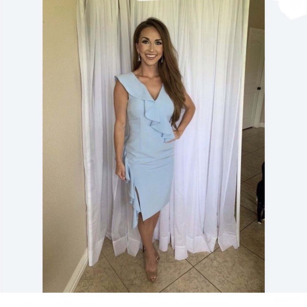 Gianni Bini Asymmetrical Light Blue Dress Size 8